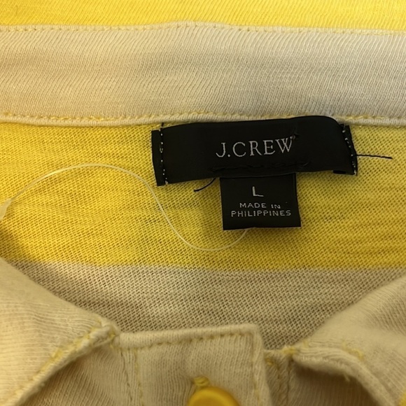 J. Crew Fitted Button-Front Stripe Rugby Top in Lemon Zest Natural - Picture 8 of 12